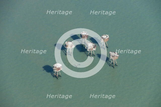 Shivering Sands Army Fort, World War II anti-aircraft defences, Thames Estuary, 2015 Creator: Historic England.