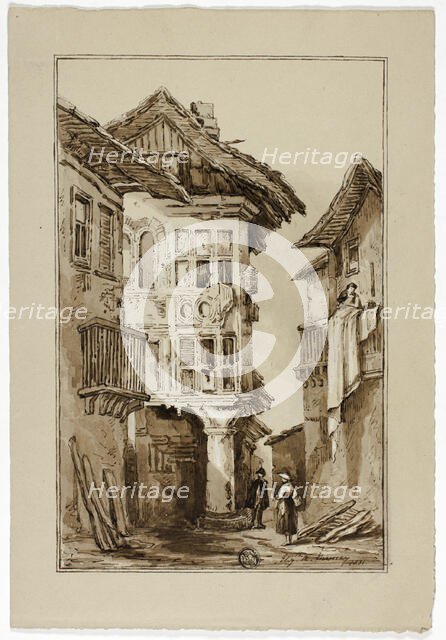 Rustic Street Scene, 1831. Creator: Elizabeth Murray.