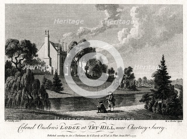 'Colonel Onslow's Lodge at Try-Hill, near Chertsey, Surry', 1777. Artist: Michael Angelo Rooker