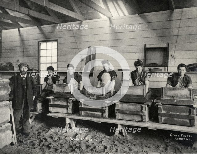 Dynamite mixing, Ardrossan, 1897. Artist: Anonymous  