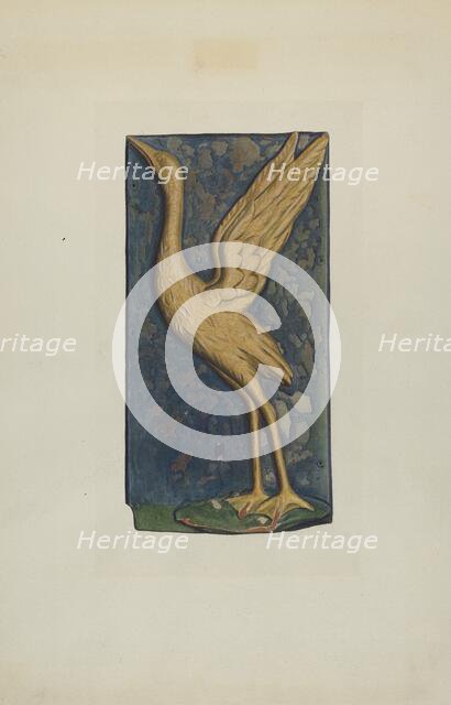 Carved Stork, c. 1938. Creator: Betty Fuerst.