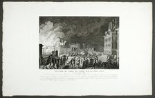 Fire in the Guard House on the Pont Neuf, 1798-1804. Creator: Claude Niquet I.