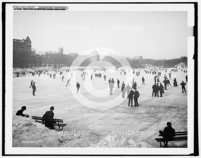 Skating in Central Park, New York, between 1900 and 1906. Creator: Unknown.