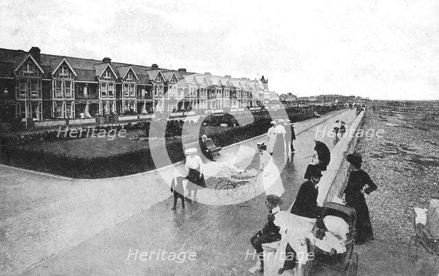 Families out walking on New Parade, East Worthing, West Sussex, c1900s-c1920s. Artist: Unknown