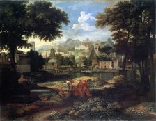 'Landscape with Moses Saved from the Nile', late 17th or 18th century. Artist: Etienne Allegrain