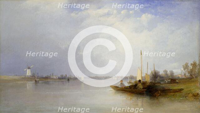 View Of The Thames At Battersea, 1834. Creator: Thomas Creswick.