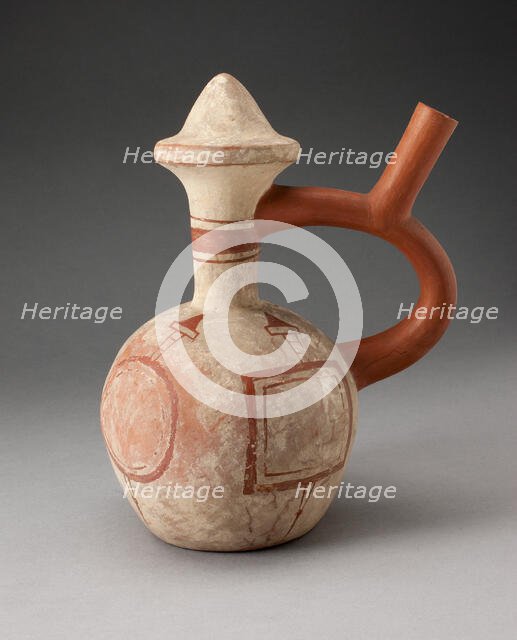 Handle Spout Vessel in the Form of a Mace with Fineline Mace and Shield Motifs, 100 B.C./A.D. 500. Creator: Unknown.