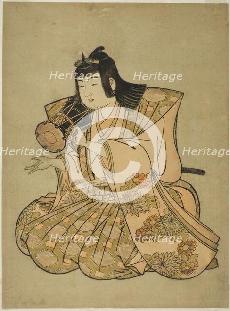 The Hand-Drum Player, from an untitled series of five musicians, 1780s. Creator: Kitao Shigemasa.