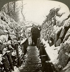 Winter in the Belgian trenches at Nieupoort, Belgium 20th century.Artist: Realistic Travels Publishers