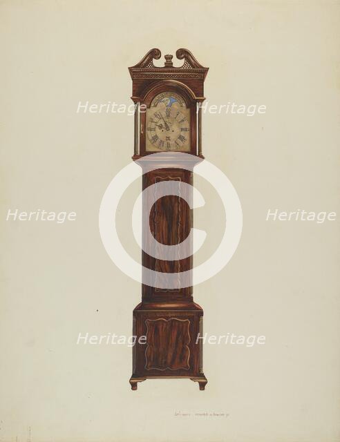 Duncan Beard Grandfather Clock, c. 1939. Creator: Ernest A Towers Jr.