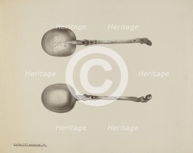 Silver Funeral Spoon, c. 1938. Creator: Kalamian Walton.