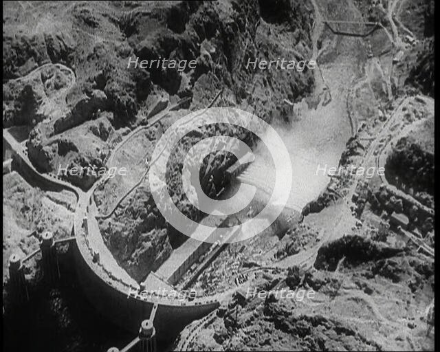 Aerial Shot of the Boulder Dam, 1936. Creator: British Pathe Ltd.