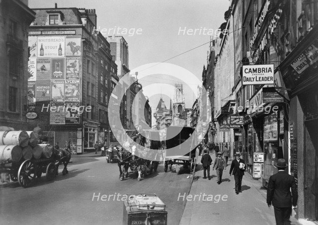 Fleet Street, looking west, City of London. Artist: Unknown