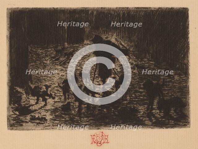 Les Noctambules (The Night Prowlers), 1876/1877. Creator: Felix Hilaire Buhot.