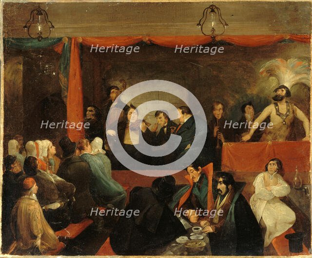 Cafe des Aveugles, at the Palais-Royal, c1840. Creator: Charles Joseph Traviès de Villers.