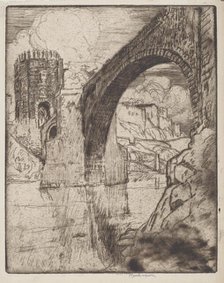 Arch of Bridge of Alcantara, 1904. Creator: Joseph Pennell.