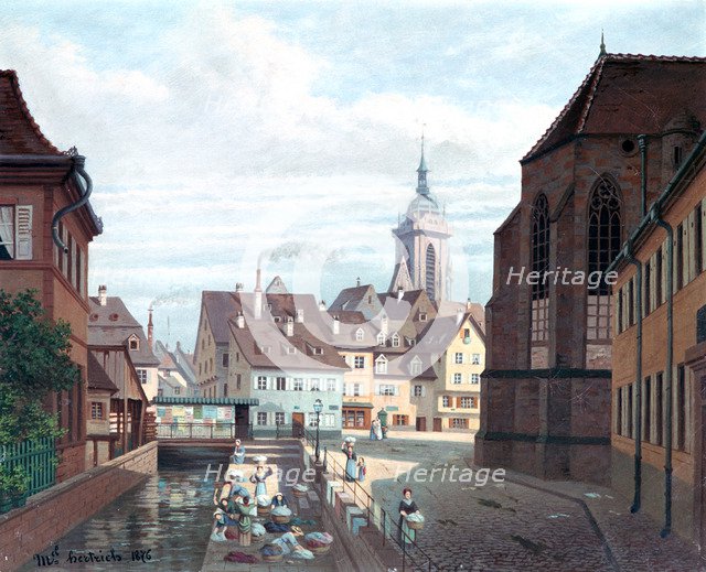 'Place Des Dominicains, Colmar', 1876. Artist: Michel Hertrich