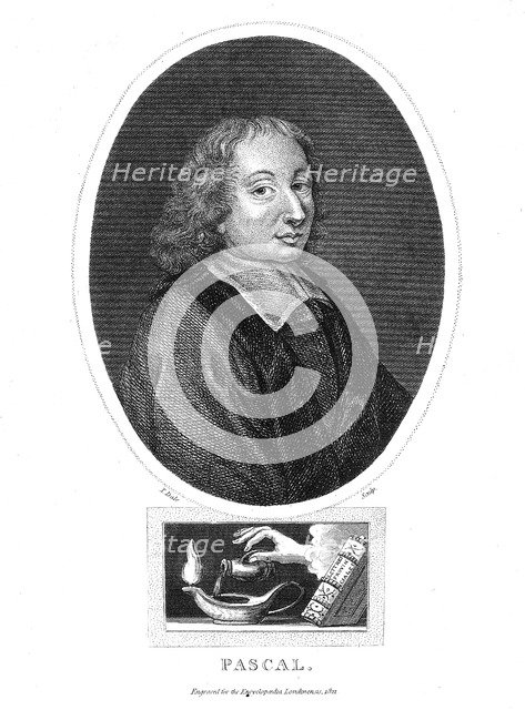 Blaise Pascal, 17th century French philosopher, mathematician, physicist and theologian, 1821. Artist: Thomas Dale