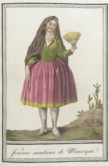 Costumes de Différents Pays, 'Femme Insulaire de Minorque', c1797. Creators: Jacques Grasset de Saint-Sauveur, LF Labrousse.