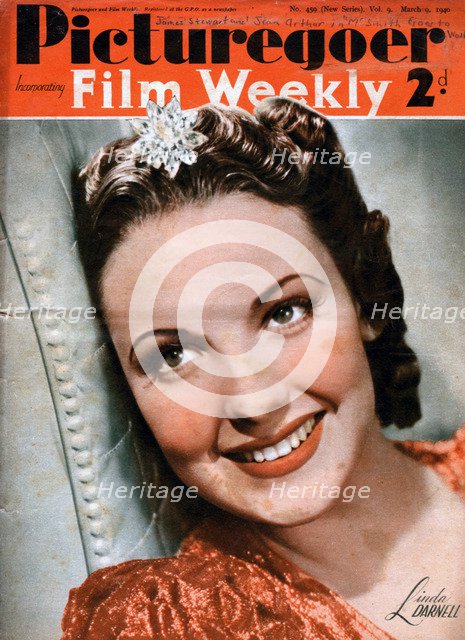 Linda Darnell (1923-1965), American actress, 1940. Artist: Unknown