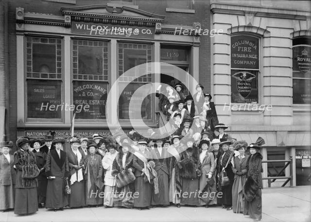 New Jersey Woman Suffrage Group Leaving Headquarters For White House, 1913. Creator: Harris & Ewing.