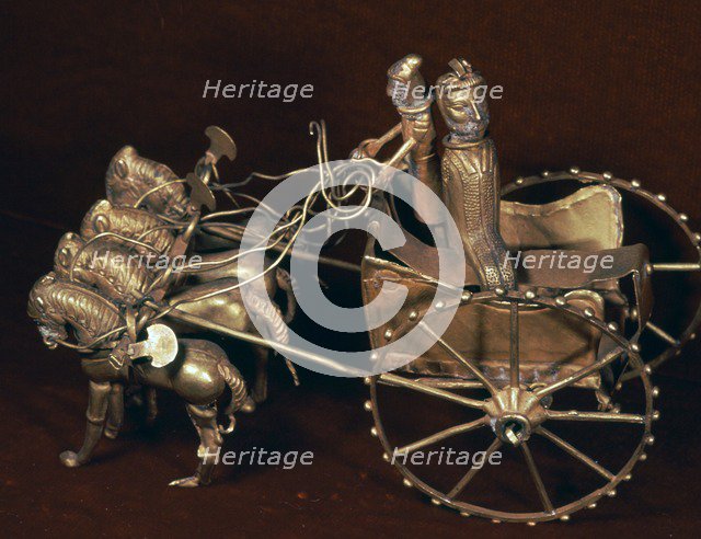 Gold model chariot from the Oxus treasure, Achaemenid Persian, from Tadjikistan, 5th-4th century BC.