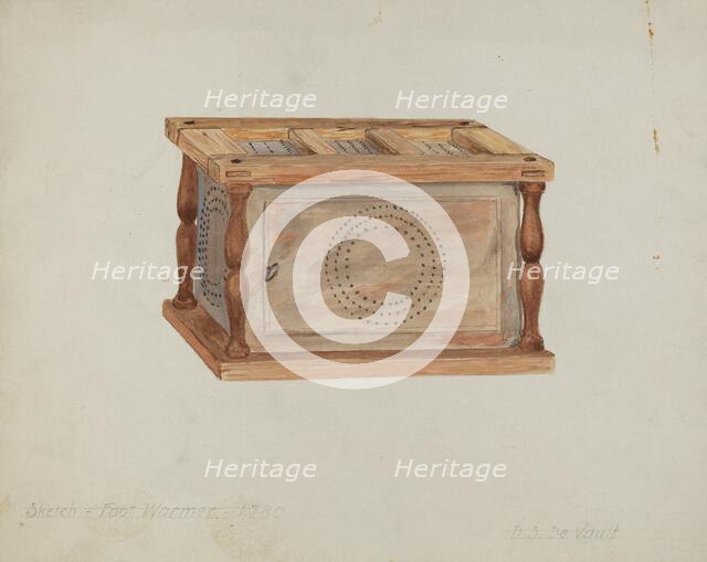 Foot Warmer, 1935/1942. Creator: David S De Vault.