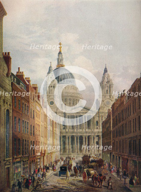 'St Paul's Cathedral, Looking Up Ludgate Hill', London, 1925. Artist: Lloyd Brothers.