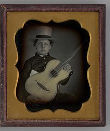 Untitled (Portrait of a Boy Holding a Guitar), 1848. Creator: Unknown.