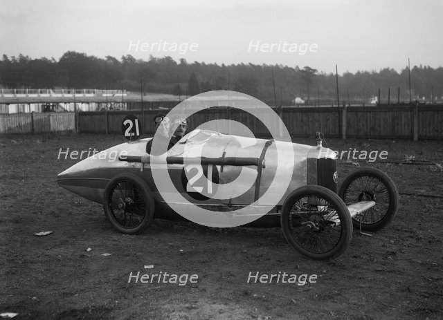 BA Davey in his AC at the JCC 200 Mile Race, Brooklands, Surrey, 1921. Artist: Bill Brunell.