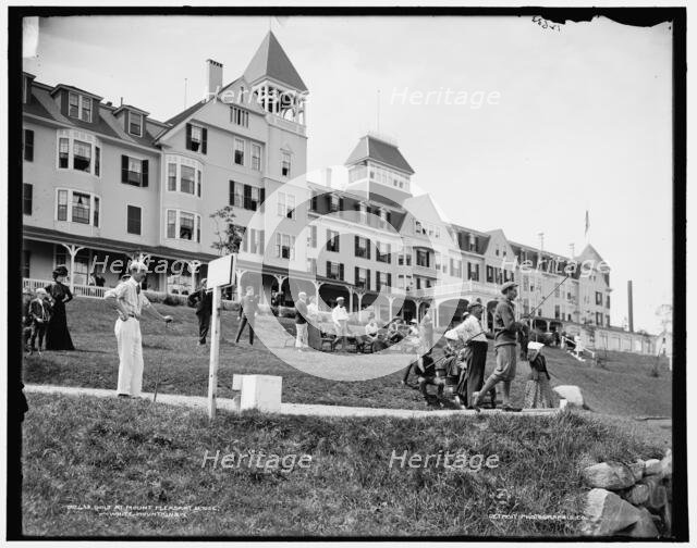 Golf at Mount Pleasant House, White Mountains, between 1890 and 1901. Creator: Unknown.