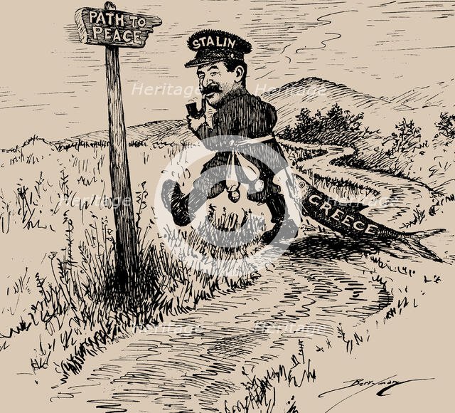 Path to Peace (The Evening Star, August 27, 1946) , 1946. Creator: Berryman, Clifford K. (1869-1949).