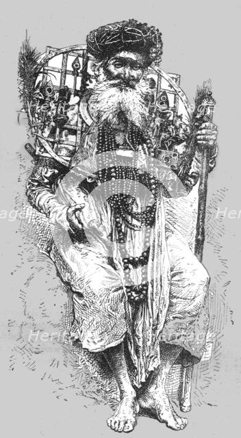'Aged Hindoo votary at Hurdwar', 1875. Creator: Unknown.