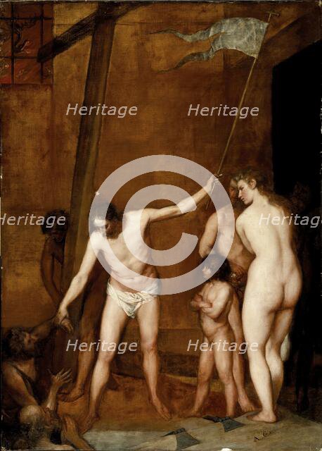 Christ's descent Christ into limbo, c.1655. Creator: Alonso Cano.