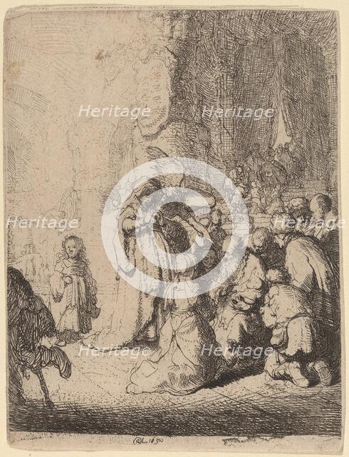 The Presentation in the Temple with the Angel: Small Plate, 1630. Creator: Rembrandt Harmensz van Rijn.