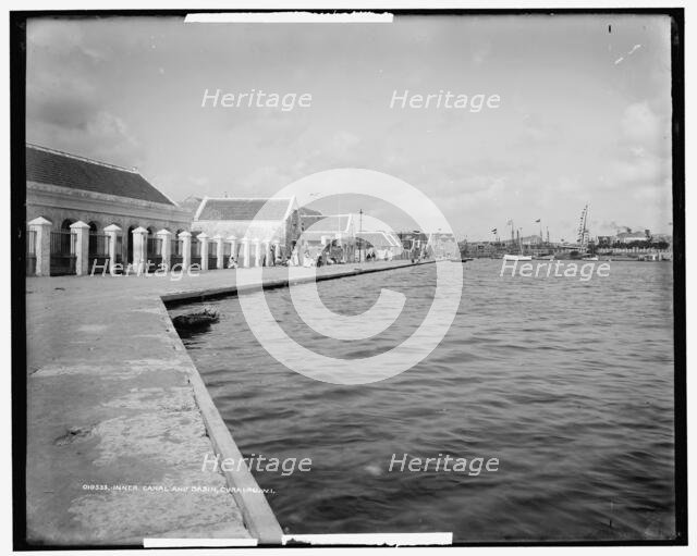 Inner canal and basin, Curacao, W.I., between 1890 and 1901. Creator: Unknown.