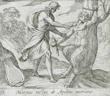 Apollo Killing Marsyas, published 1606. Creators: Antonio Tempesta, Wilhelm Janson.