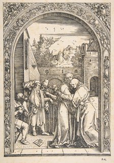 Joachim and Anna at the Golden Gate, from The Life of the Virgin, ca. 1504. Creator: Albrecht Durer.