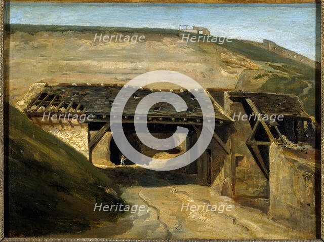 Entrance to a quarry in Montmartre, 1816. Creator: Etienne Bouhot.