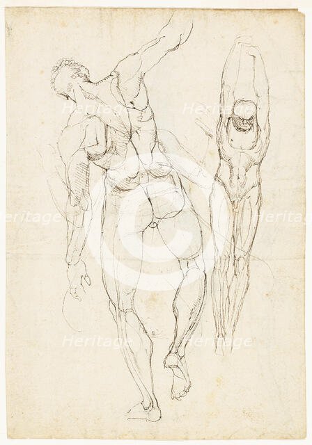 Figure Studies (recto and verso), c. 1800. Creator: Henry Fuseli.