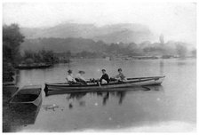 Rowing on a lake, c1900-1919(?). Artist: Unknown