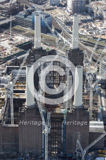 Renovation of Battersea Power Station as part of the Nine Elms Development, London, 2018. Creator: Historic England Staff Photographer.