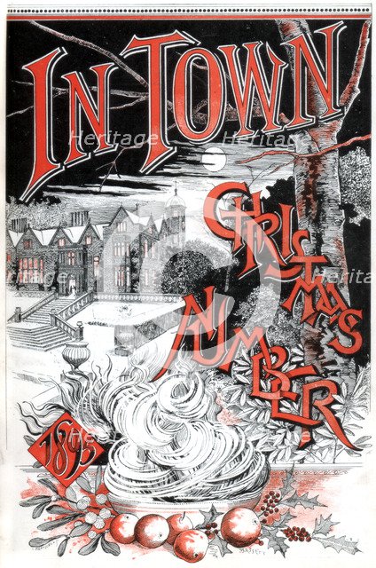 Front cover of the Christmas number of "In Town" magazine, 1895.  Creator: Carl Hentschel.