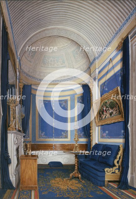 Interiors of the Winter Palace. The Bathroom of Empress Maria Alexandrovna, 1850s. Artist: Hau, Eduard (1807-1887)