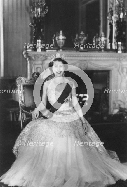 HM Queen Elizabeth II at Buckingham Palace, 12th March 1953.  Artist: Sterling Henry Nahum Baron