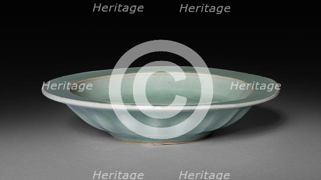 Dish with Two Fish in Relief: Longquan Ware, early 14th Century. Creator: Unknown.