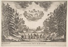 The Wedding of the Gods: Second Scene, Diana, 1637. Creator: Stefano della Bella.