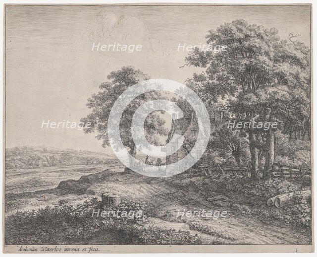 Large Linden Tree Before an Inn, 17th century. Creator: Anthonie Waterloo.