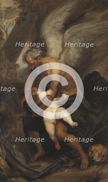 Chronos Clipping the Wings of Cupid, c.1640. Creator: Unknown.