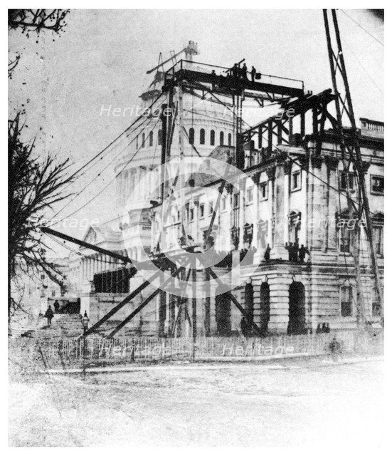One of the wings of the Capitol near completion, Washington DC, USA, c1860 (1955). Artist: Unknown